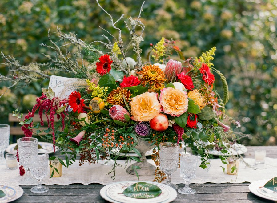 Eclectic Pink & Orange Fall Wedding Ideas via TheELD.com