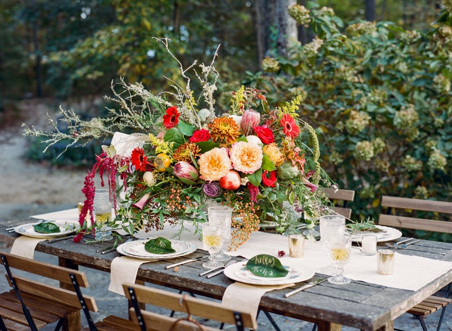 Eclectic Pink & Orange Fall Wedding Ideas via TheELD.com