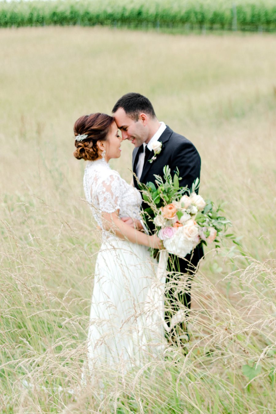 Peach & White Elegant Rustic Vineyard Wedding Ideas via TheELD.com