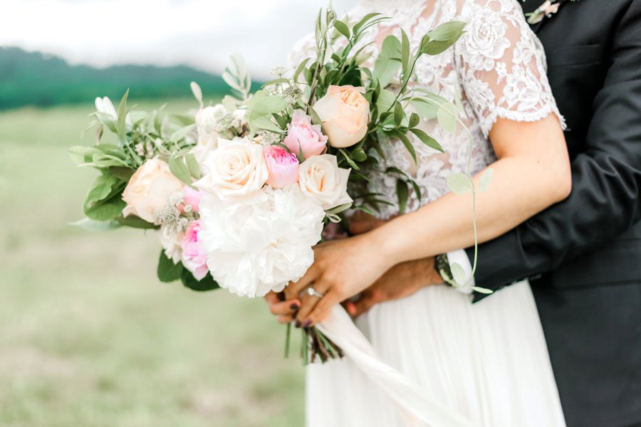 Peach & White Elegant Rustic Vineyard Wedding Ideas via TheELD.com