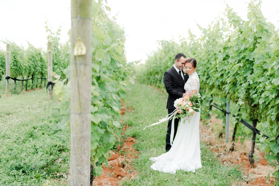 Peach & White Elegant Rustic Vineyard Wedding Ideas via TheELD.com