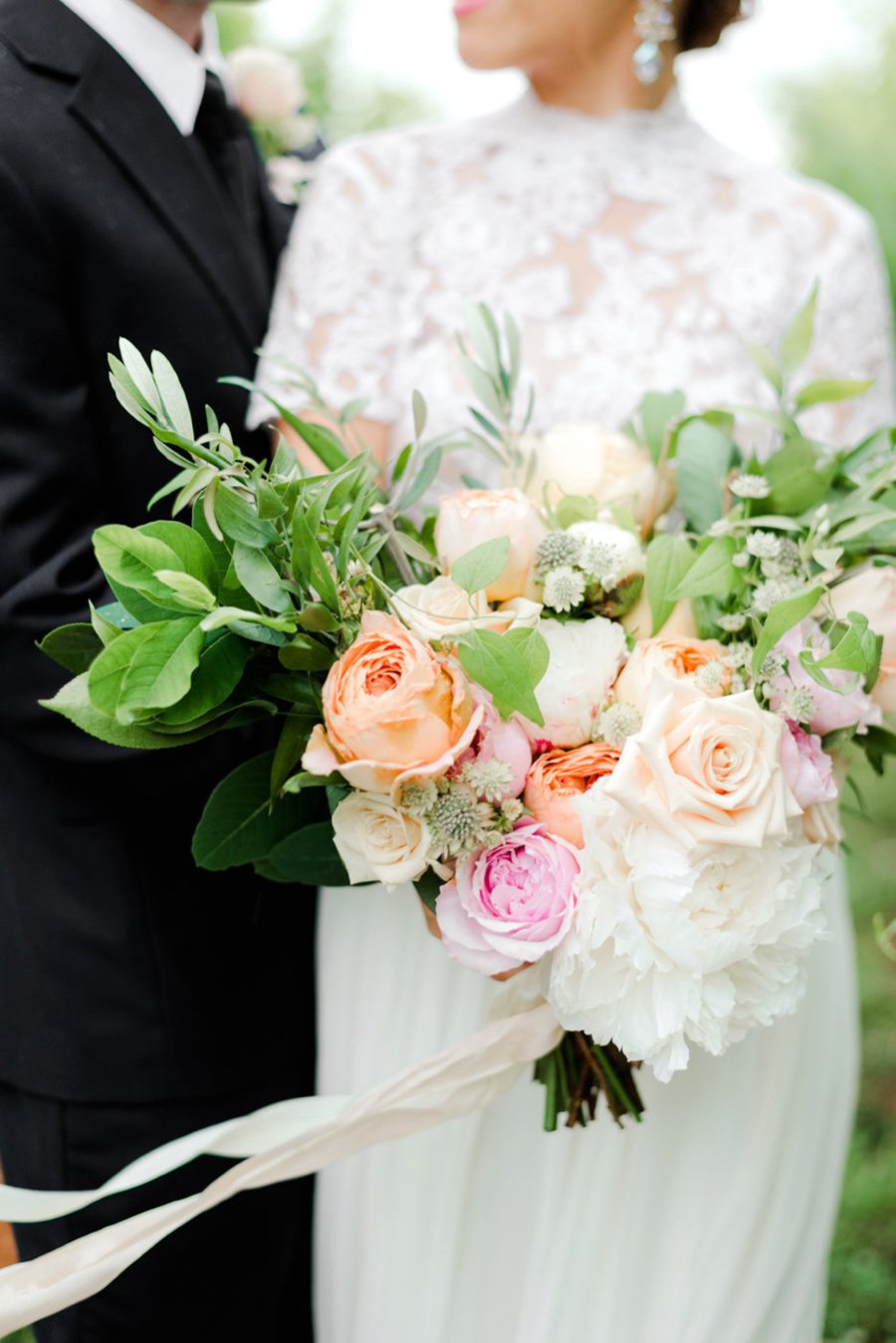 Peach & White Elegant Rustic Vineyard Wedding Ideas via TheELD.com