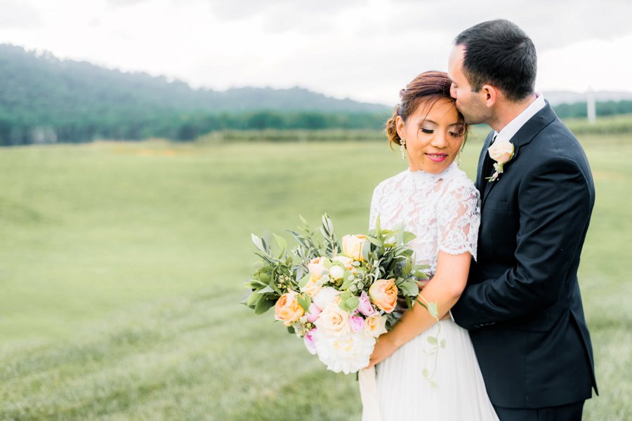 Peach & White Elegant Rustic Vineyard Wedding Ideas via TheELD.com