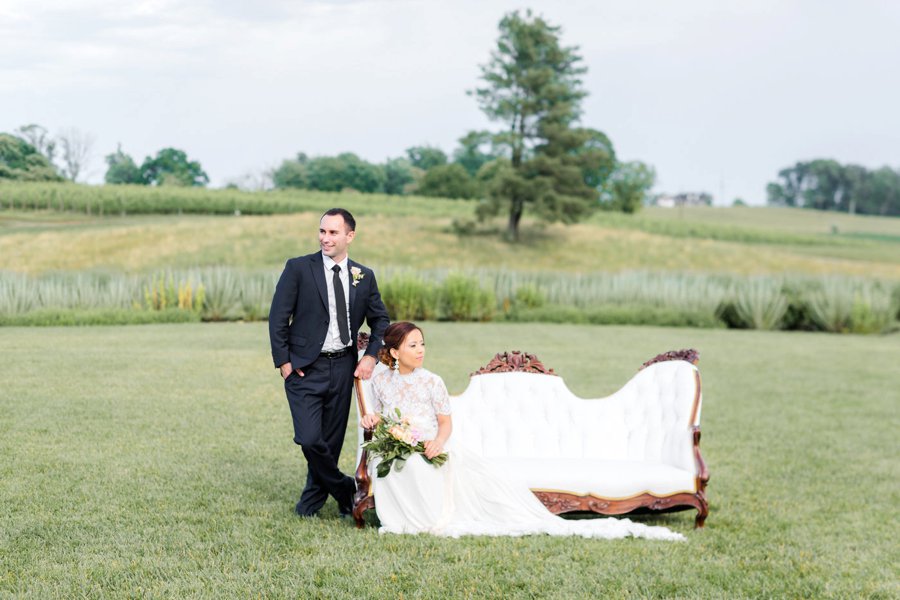 Peach & White Elegant Rustic Vineyard Wedding Ideas via TheELD.com