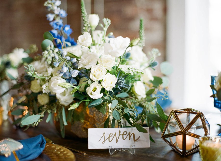 Navy & Teal Geode & Geometric Wedding Ideas via TheELD.com