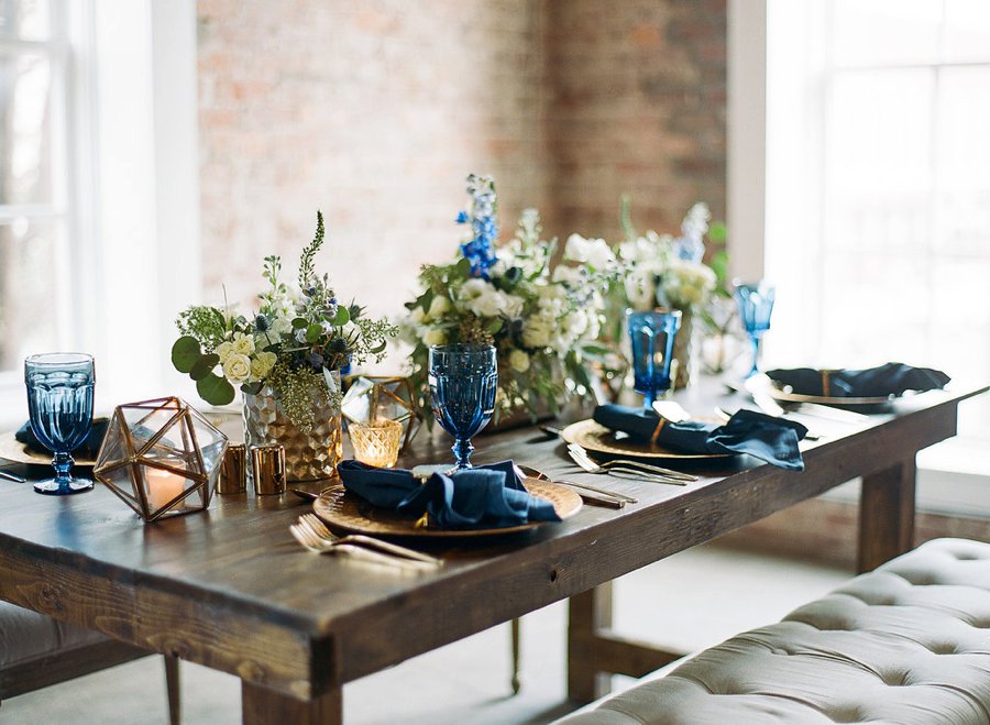 Navy & Teal Geode & Geometric Wedding Ideas via TheELD.com