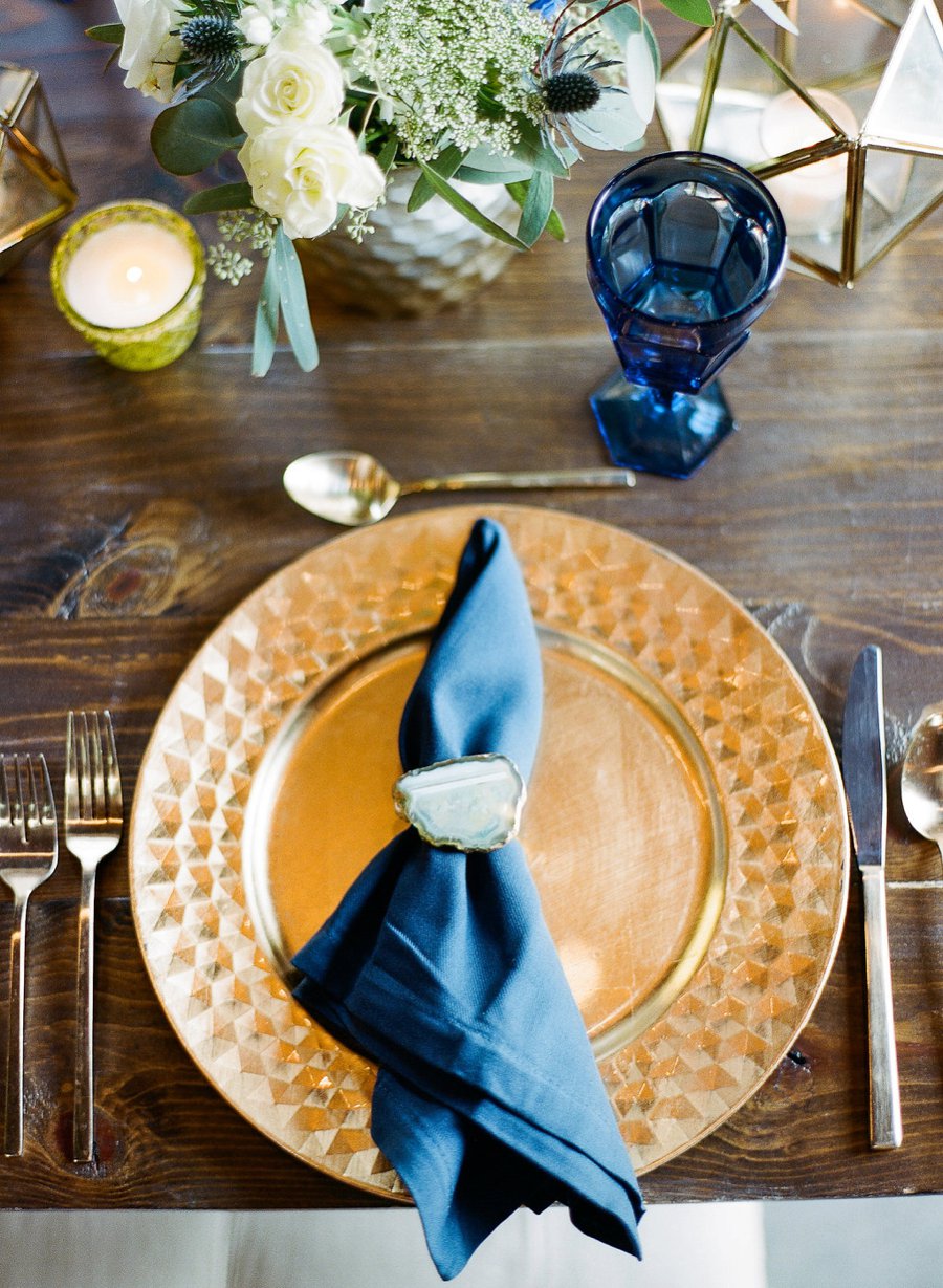 Navy & Teal Geode & Geometric Wedding Ideas via TheELD.com