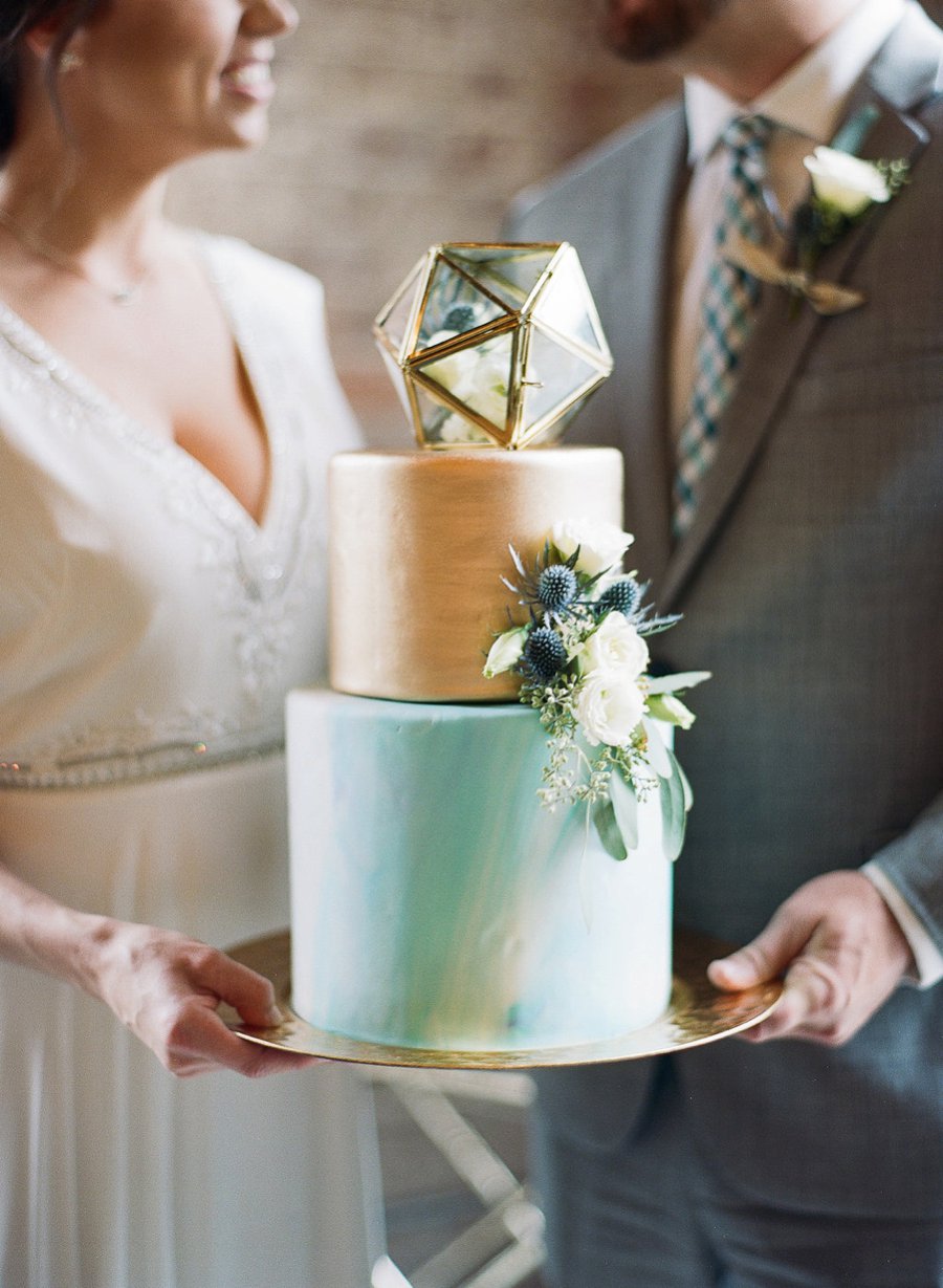 Navy & Teal Geode & Geometric Wedding Ideas via TheELD.com