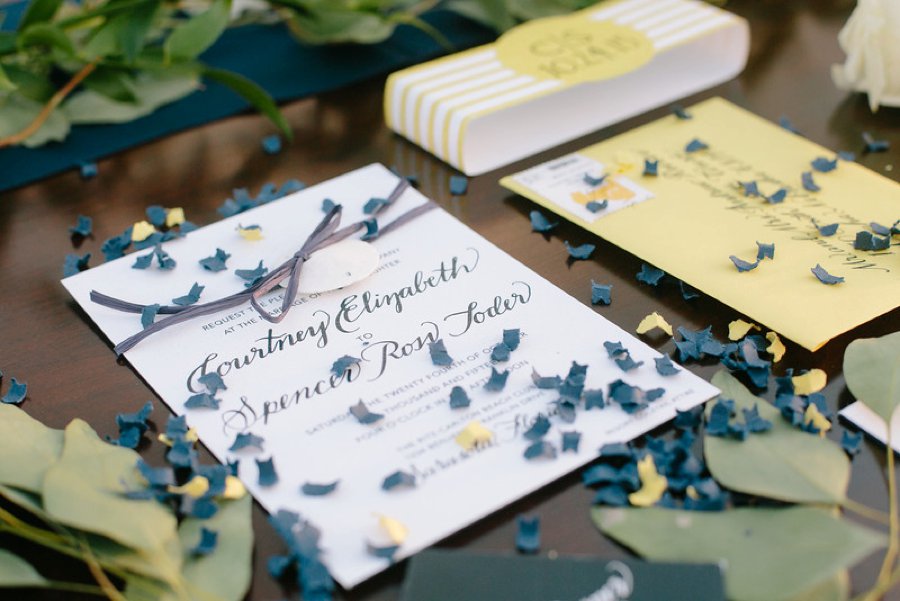 Classic Yellow and Blue Florida Beach Wedding via TheELD.com