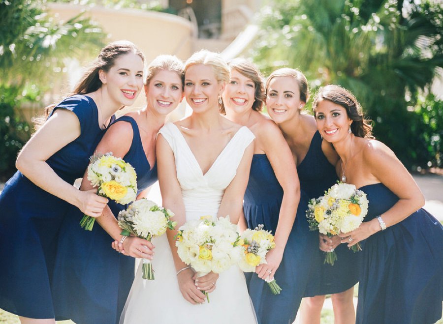 Classic Yellow and Blue Florida Beach Wedding via TheELD.com