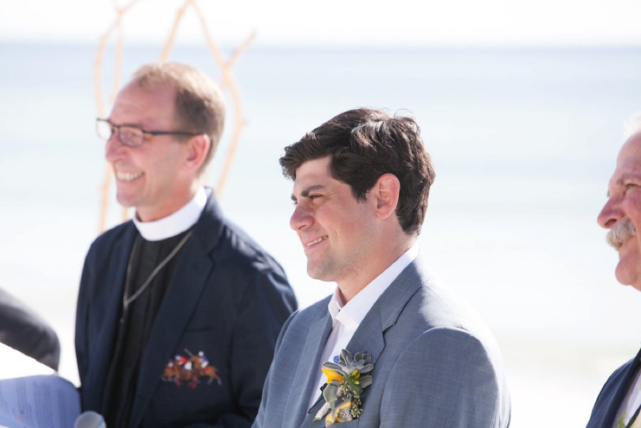 Classic Yellow and Blue Florida Beach Wedding via TheELD.com