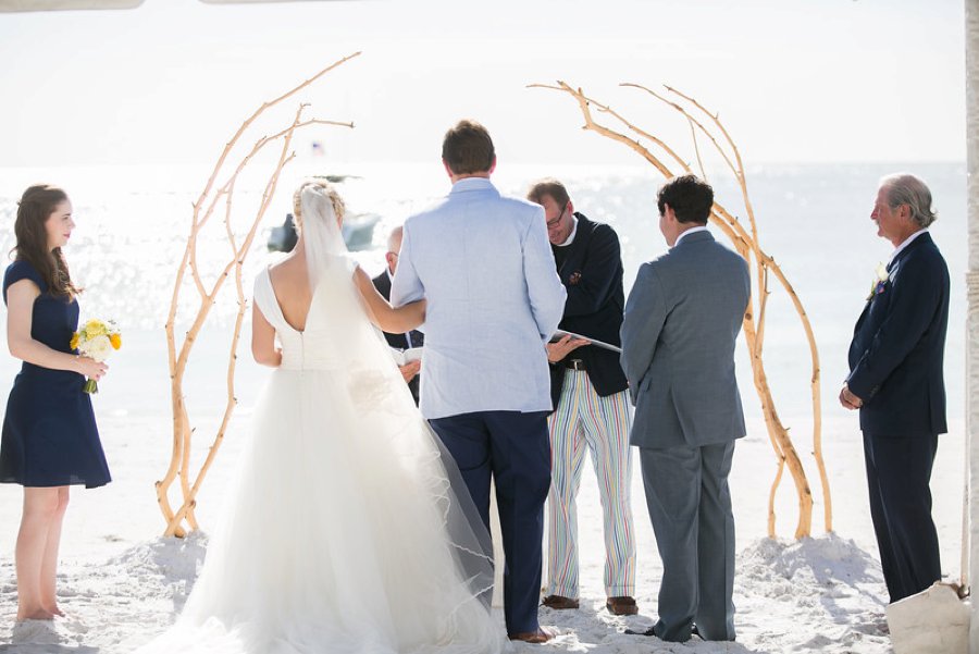 Classic Yellow and Blue Florida Beach Wedding via TheELD.com