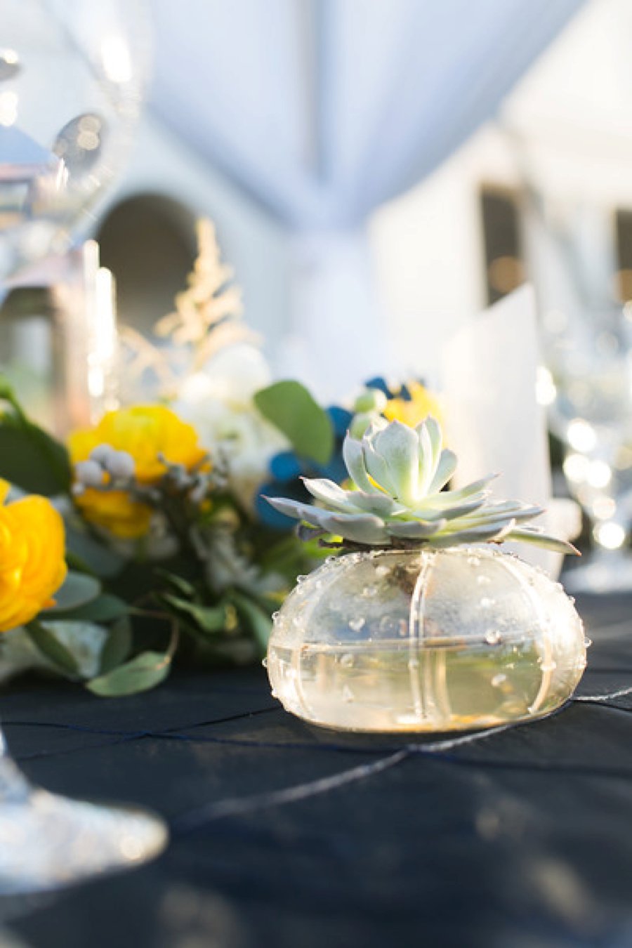 Classic Yellow and Blue Florida Beach Wedding via TheELD.com