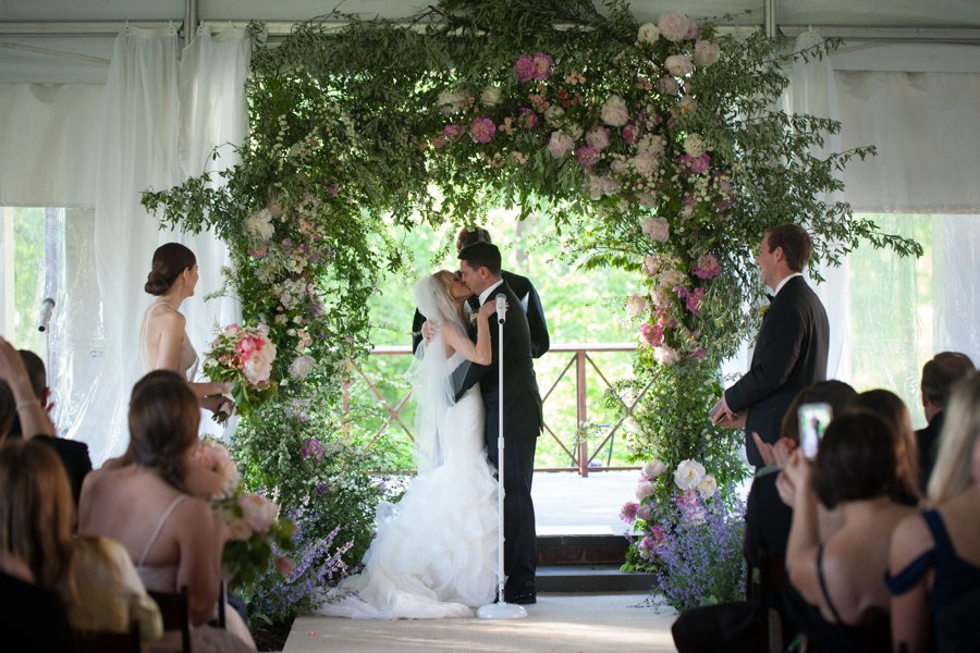 Pink & Green Elegant Garden Wedding via TheELD.com
