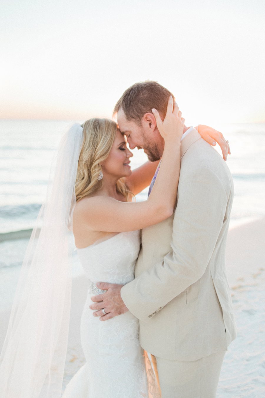 Lavender and White Florida Beach Wedding via TheELD.com