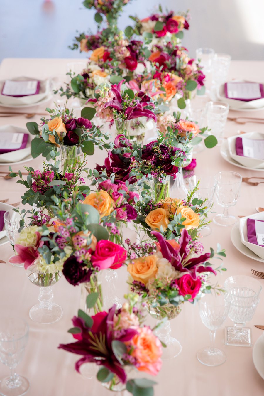 Colorful Pink & Berry Modern Wedding Ideas via TheELD.com