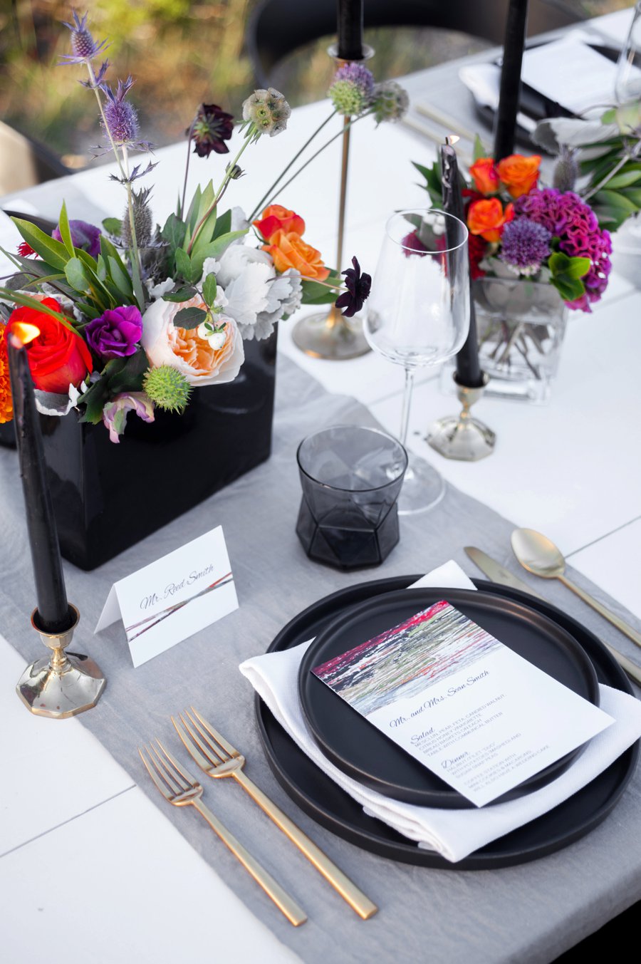 Colorful & Bold Industrial Wedding Ideas via TheELD.com