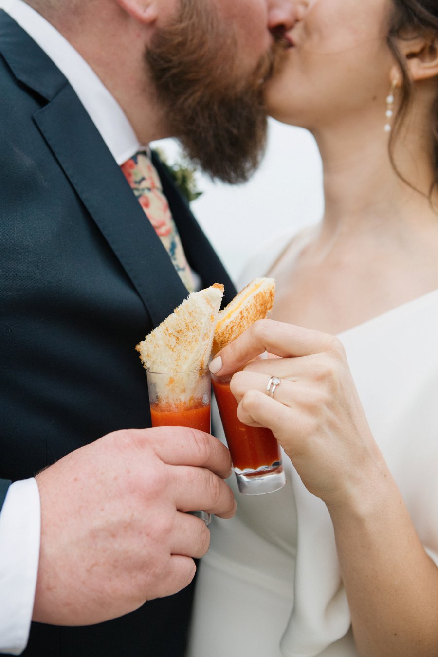 Boho Gray, Blue, & Red Illinois Wedding via TheELD.com