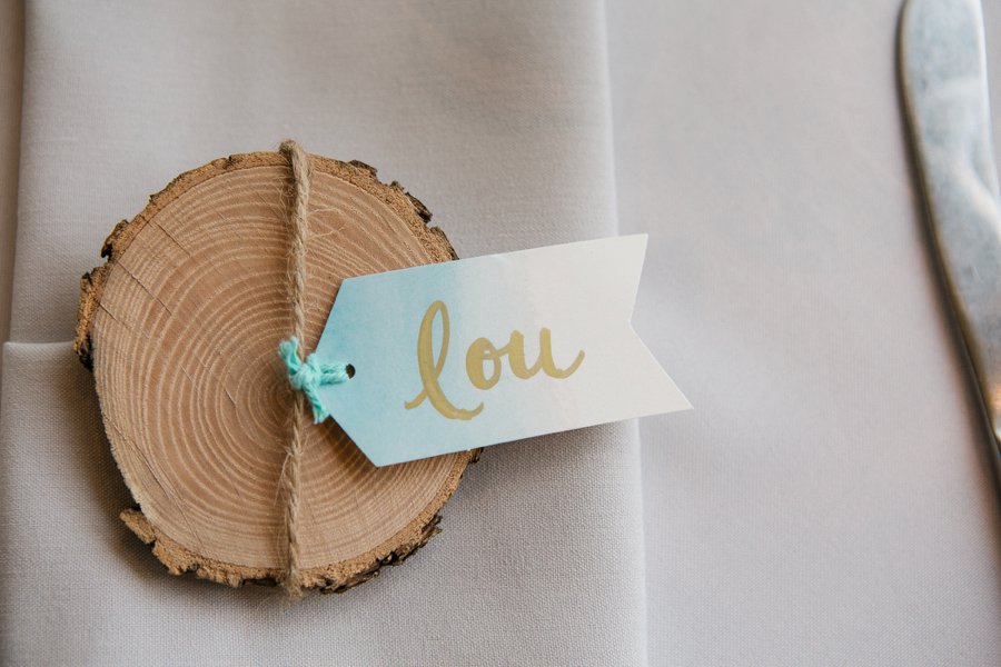 Boho Gray, Blue, & Red Illinois Wedding via TheELD.com