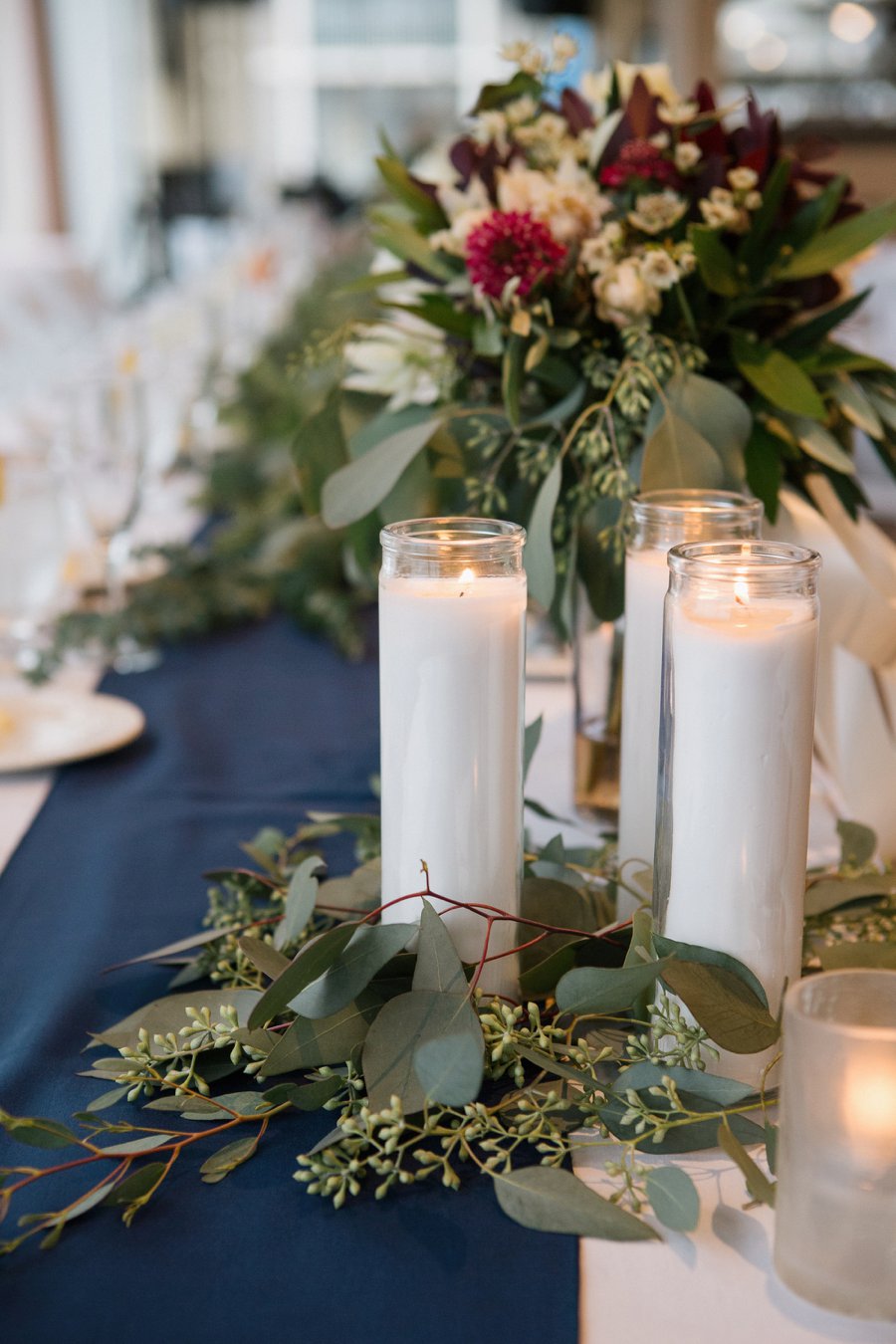 Boho Gray, Blue, & Red Illinois Wedding via TheELD.com