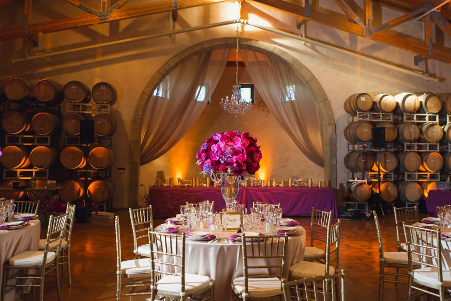 An Elegant Glam Purple California Vineyard Wedding via TheELD.com