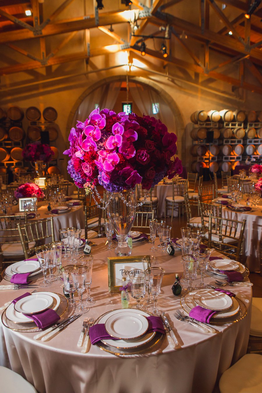 An Elegant Glam Purple California Vineyard Wedding via TheELD.com