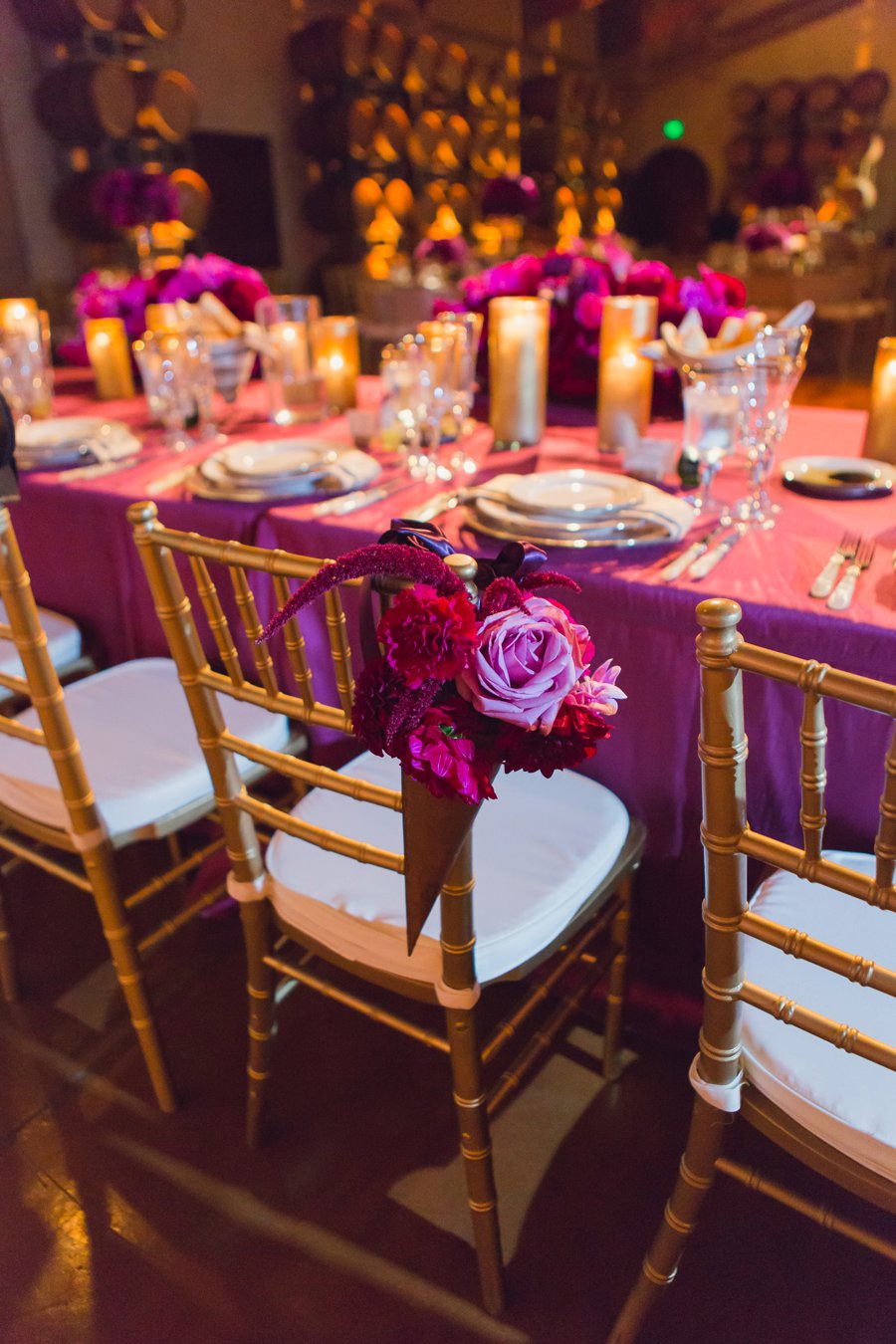 An Elegant Glam Purple California Vineyard Wedding via TheELD.com