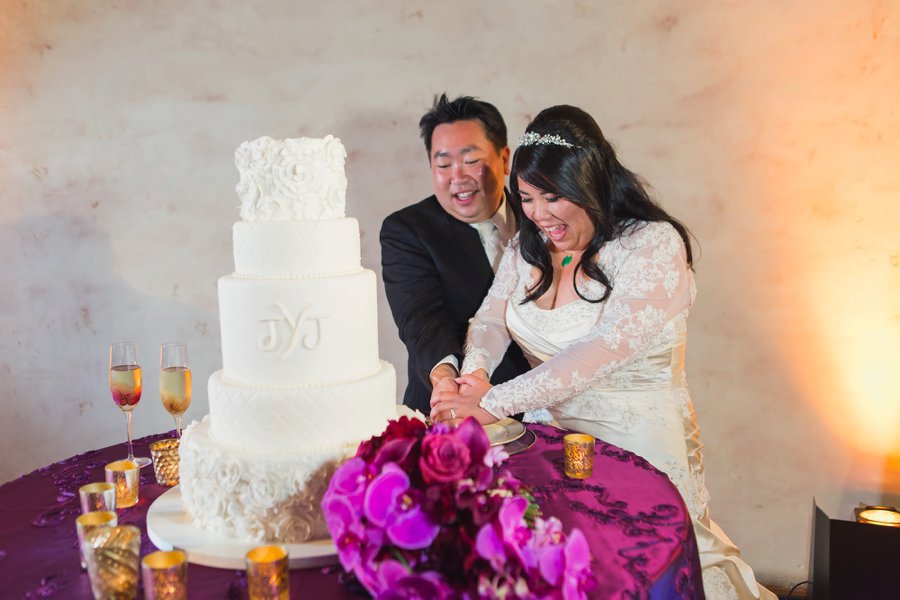 An Elegant Glam Purple California Vineyard Wedding via TheELD.com