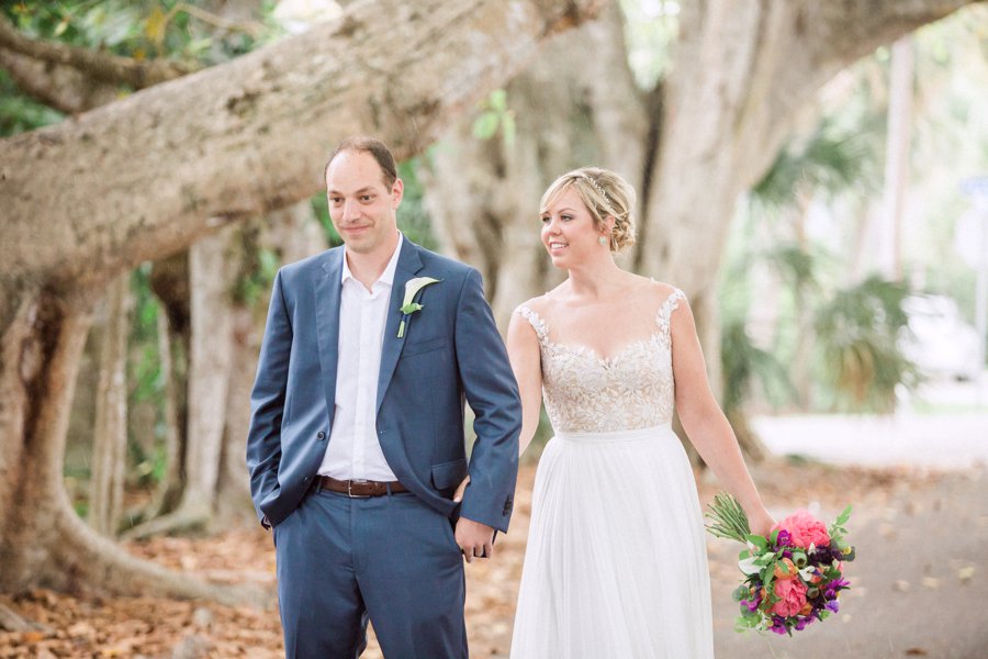 Vibrant Pink & Purple Boca Grande Wedding via TheELD.com