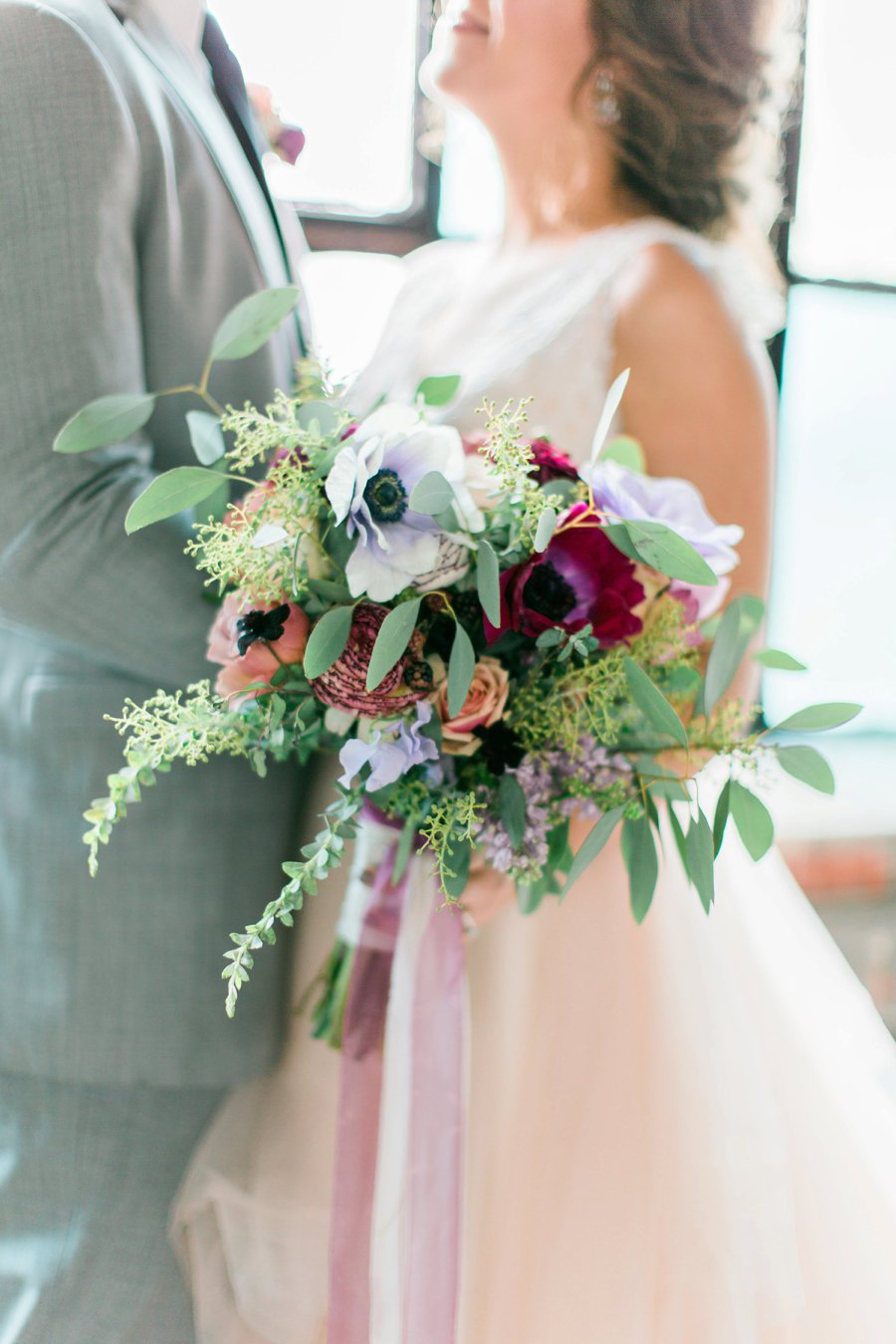 Lavender & Burgundy Love Inspired Industrial Wedding Ideas via TheELD.com