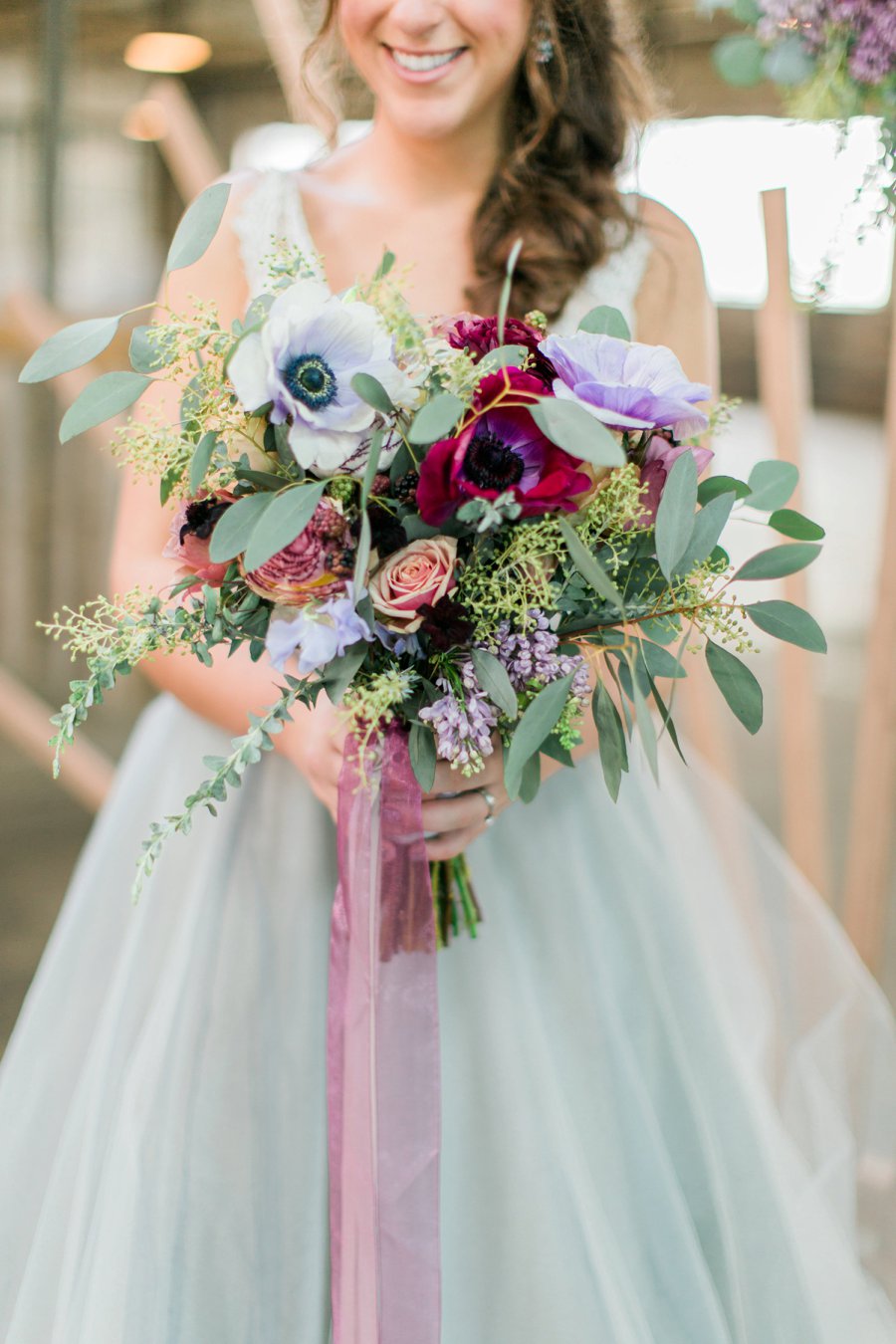 Lavender & Burgundy Love Inspired Industrial Wedding Ideas via TheELD.com