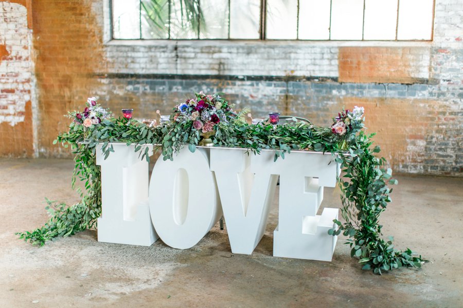 Lavender & Burgundy Love Inspired Industrial Wedding Ideas via TheELD.com