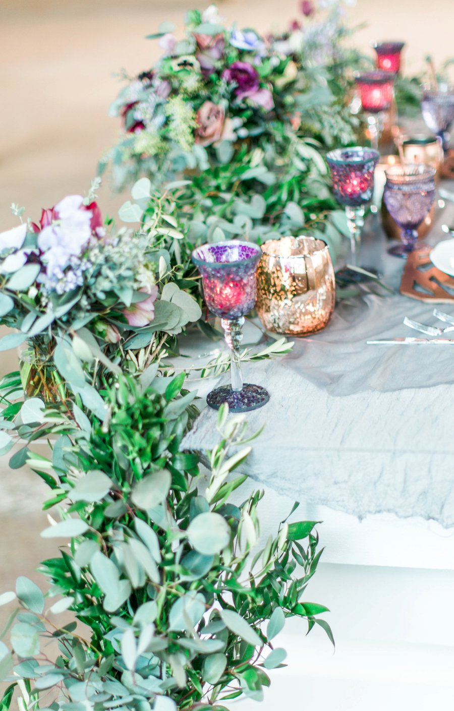 Lavender & Burgundy Love Inspired Industrial Wedding Ideas via TheELD.com