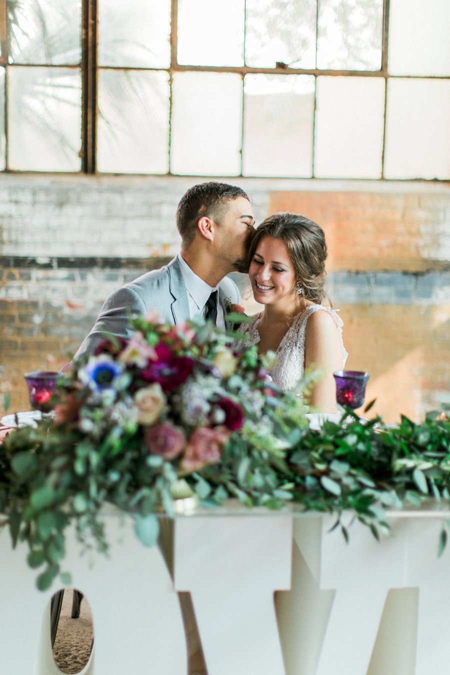 Lavender & Burgundy Love Inspired Industrial Wedding Ideas via TheELD.com