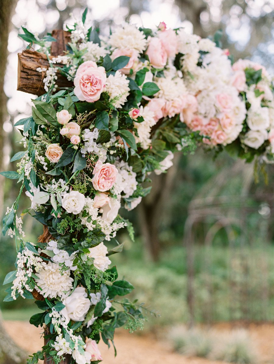 A Romantic Blush and White Rustic Florida Barn Wedding via TheELD.com