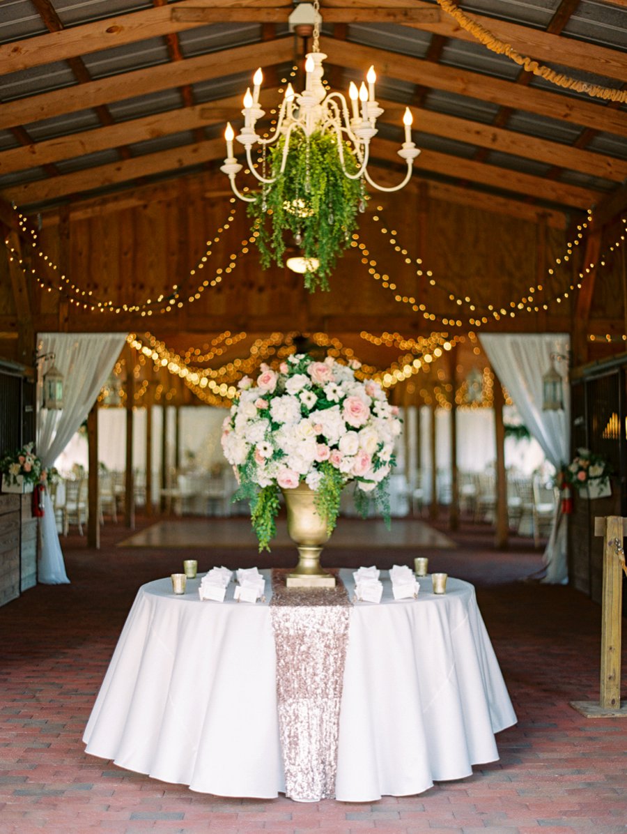 A Romantic Blush and White Rustic Florida Barn Wedding via TheELD.com