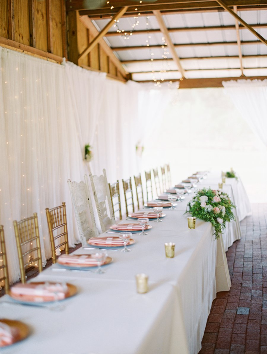 A Romantic Blush and White Rustic Florida Barn Wedding via TheELD.com