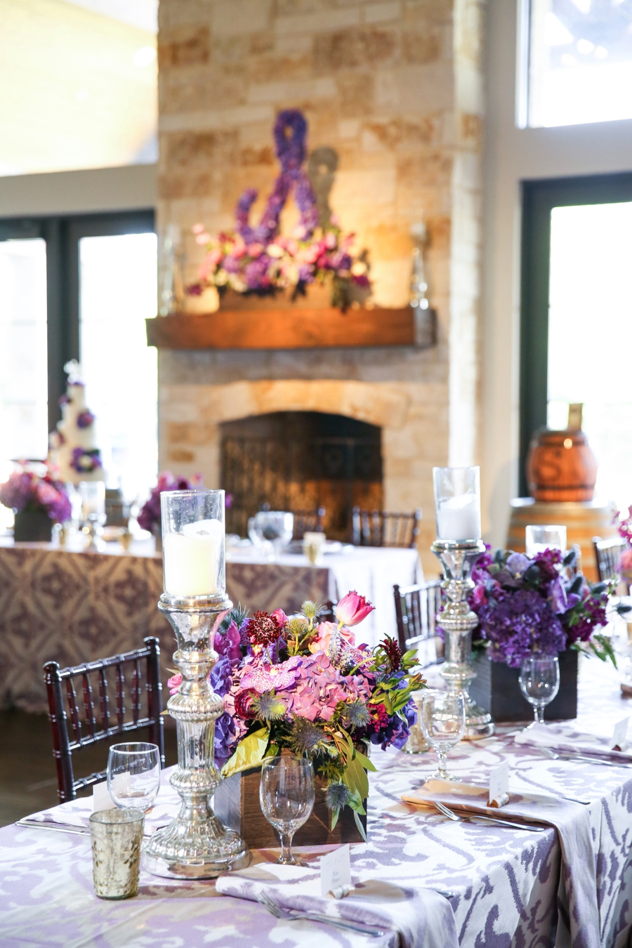A Vineyard Inspired Purple & Navy Texas Wedding via TheELD.com