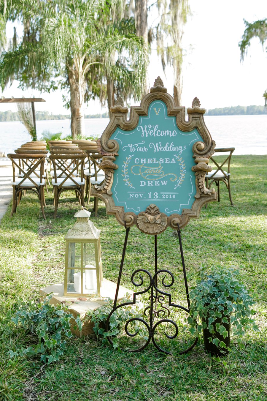 Lavender & Green Lakefront Central Florida Wedding via TheELD.com