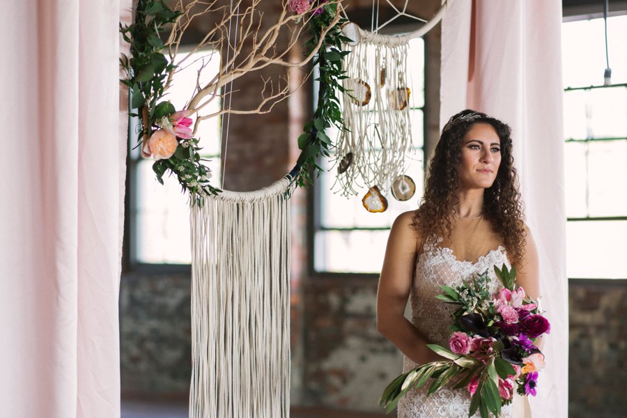 Pink & Mixed Metallic Sophisticated Boho Wedding Ideas via TheELD.com