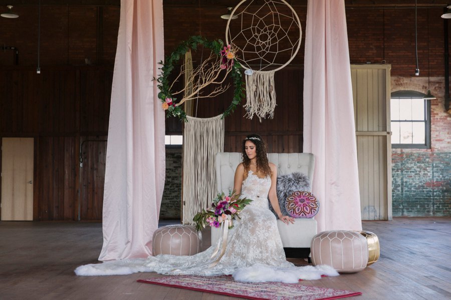 Pink & Mixed Metallic Sophisticated Boho Wedding Ideas via TheELD.com