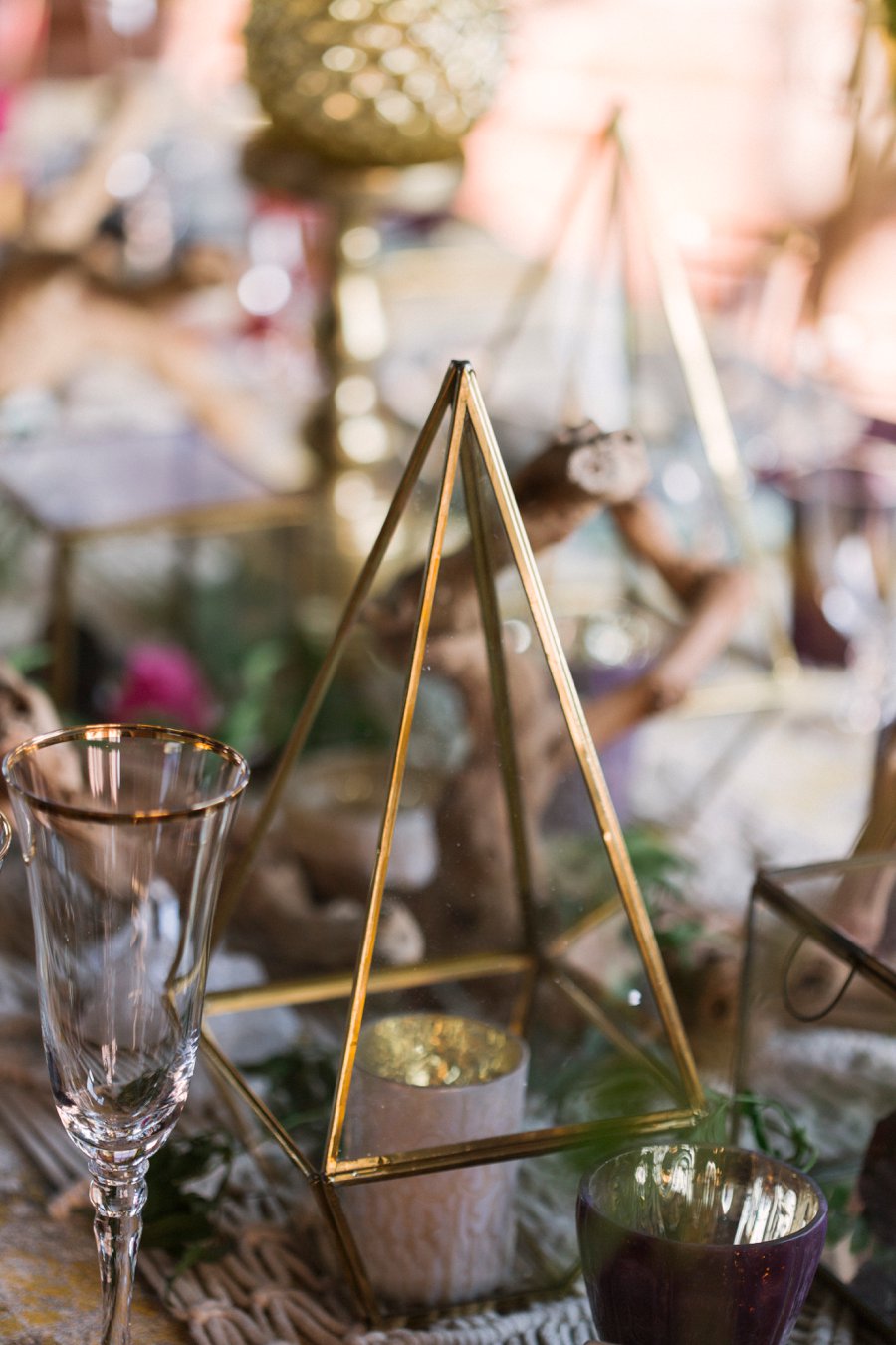 Pink & Mixed Metallic Sophisticated Boho Wedding Ideas via TheELD.com