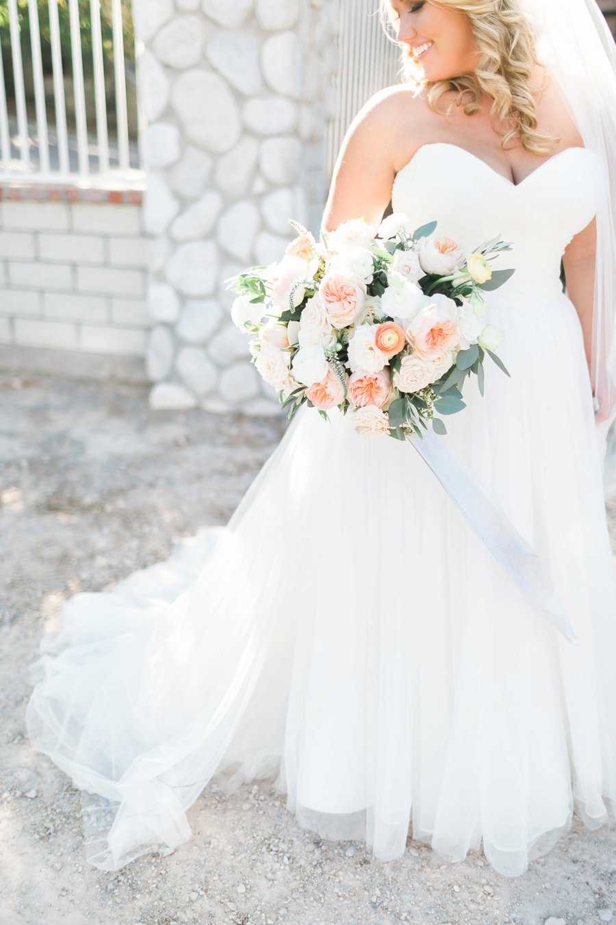 Blue & Peach Las Vegas Garden Wedding via TheELD.com