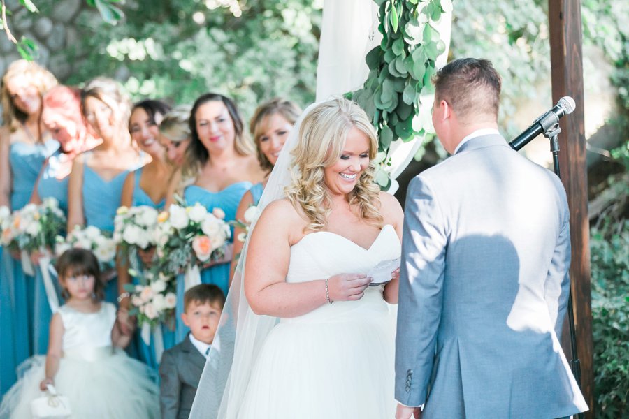 Blue & Peach Las Vegas Garden Wedding via TheELD.com