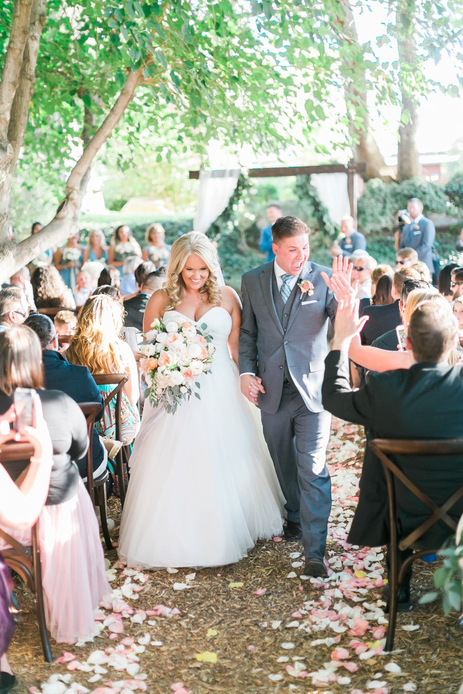 Blue & Peach Las Vegas Garden Wedding via TheELD.com