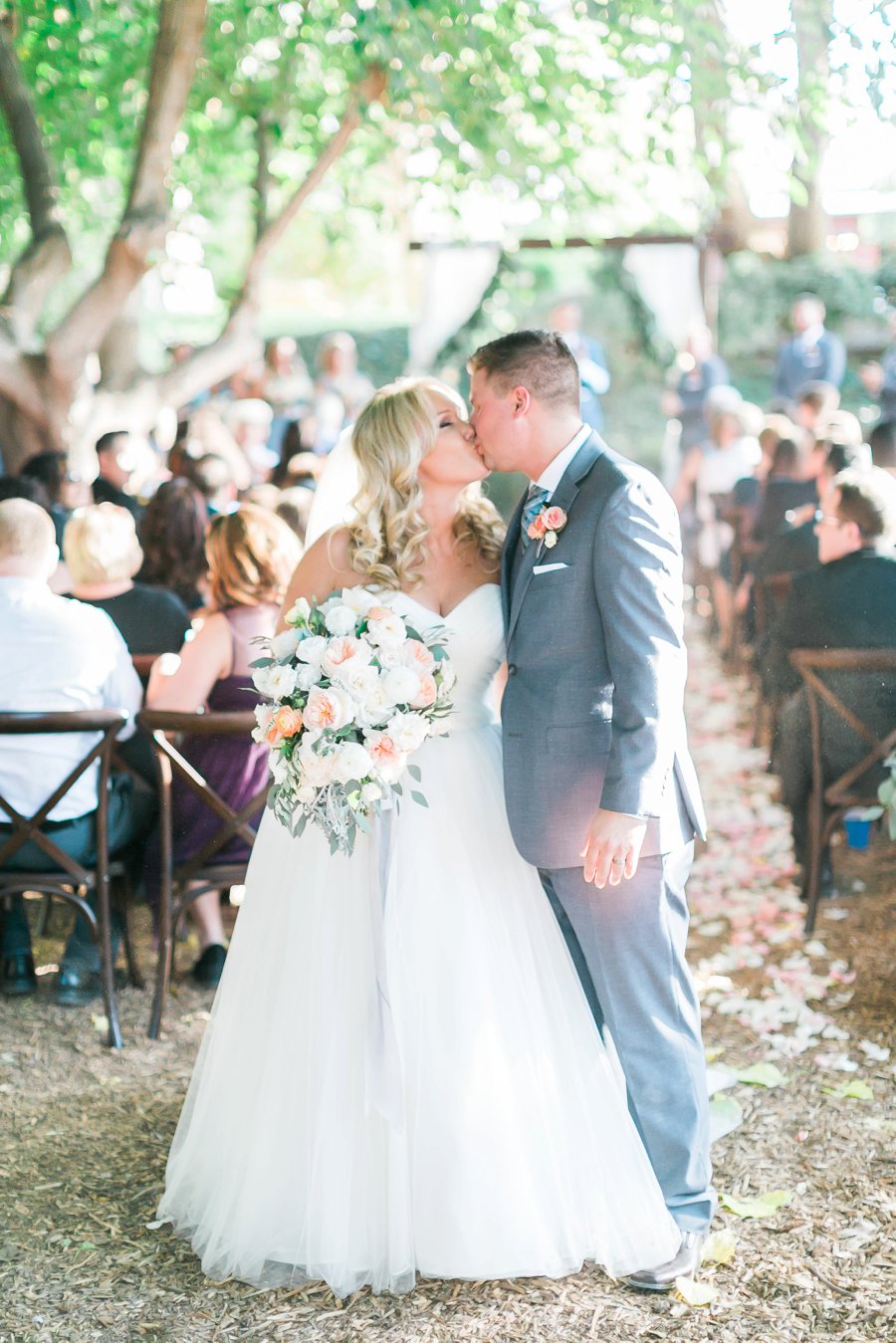 Blue & Peach Las Vegas Garden Wedding via TheELD.com