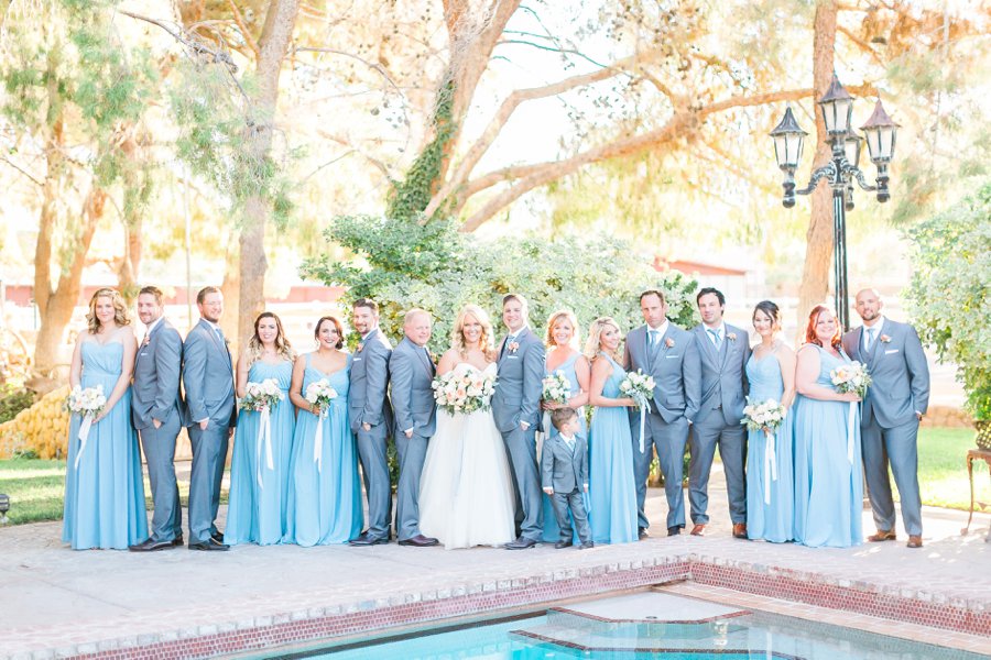 Blue & Peach Las Vegas Garden Wedding via TheELD.com