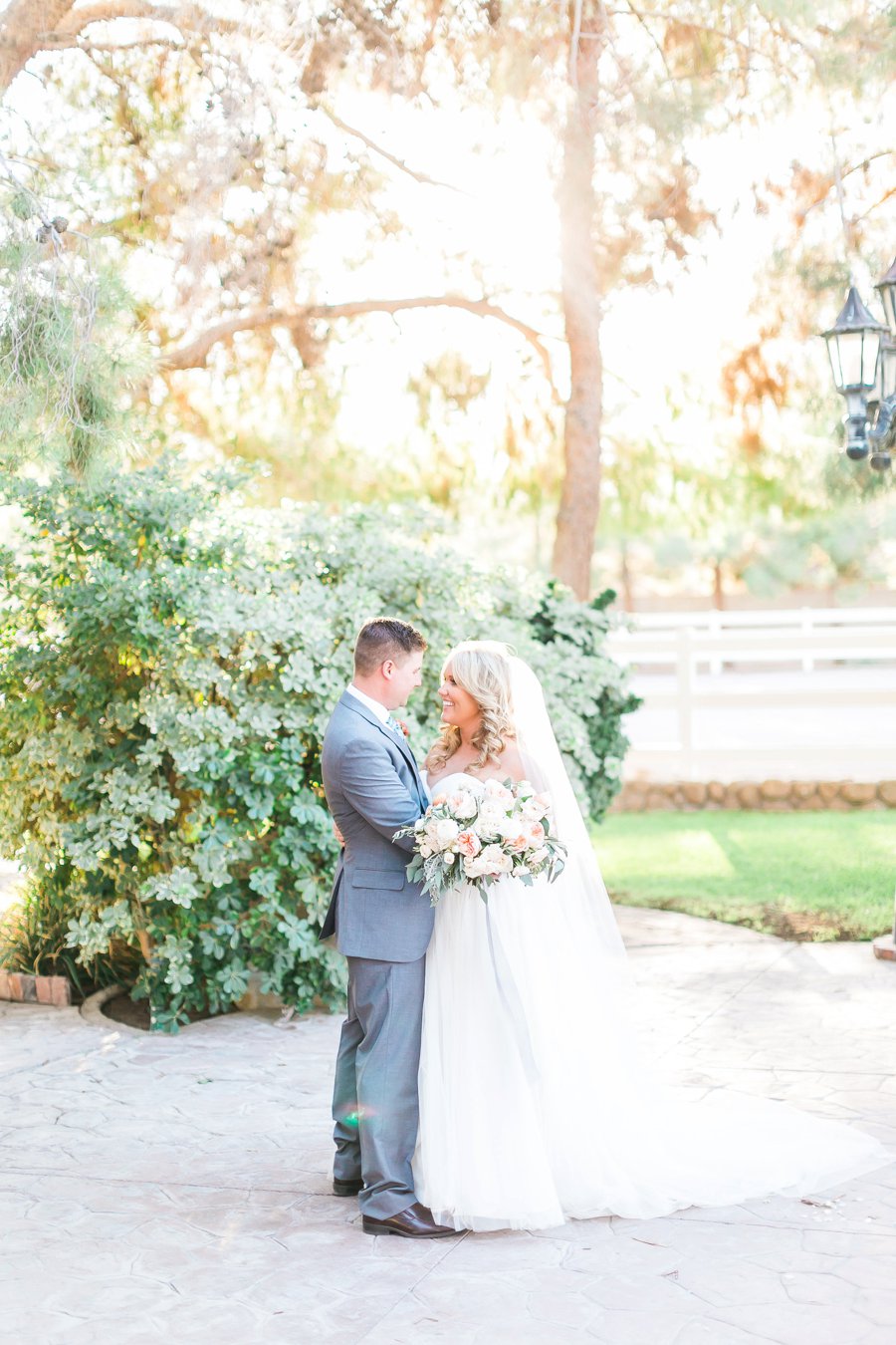 Blue & Peach Las Vegas Garden Wedding via TheELD.com