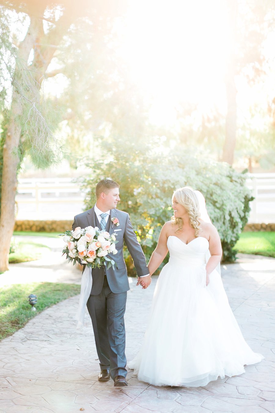 Blue & Peach Las Vegas Garden Wedding via TheELD.com