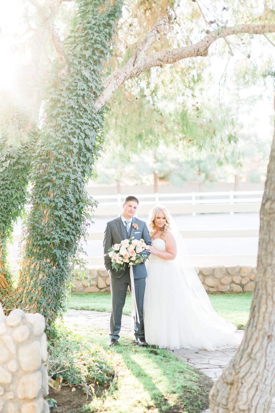 Blue & Peach Las Vegas Garden Wedding via TheELD.com